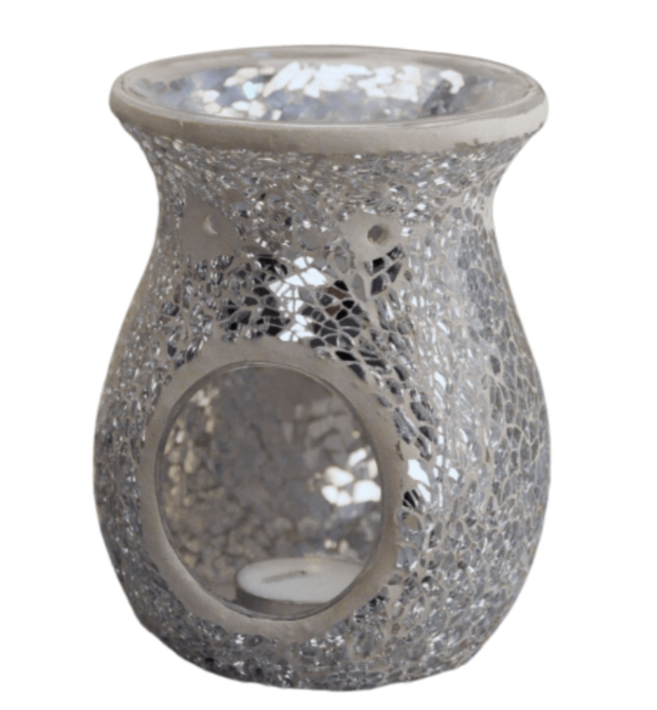 Silver crackle style burner